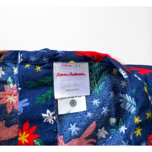 Hanna Andersson Flannel Peplum Winter Wonderland Top, Size 5 - Picture 3 of 6